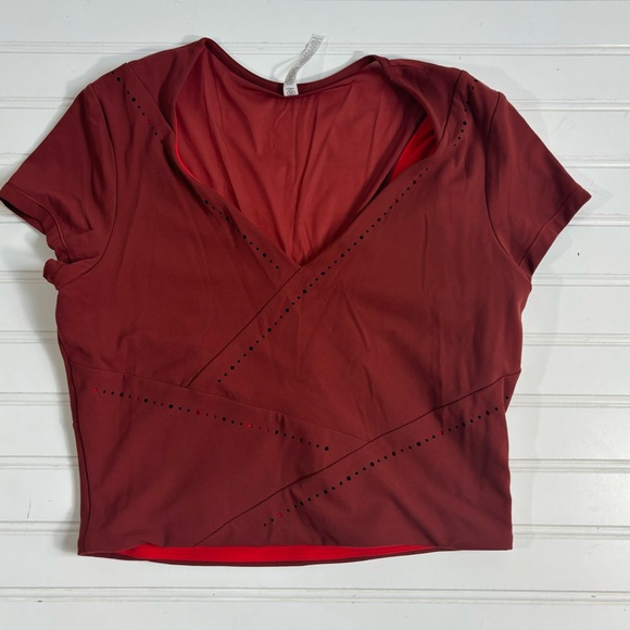 Athleta It's A Wrap Tee Russet Brown Orange Small Womens Performance Activewear - Picture 15 of 15